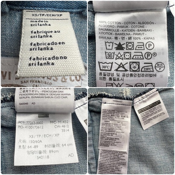 Levis Denim Trucker Jacket size XS Blue Oversized Boyfriend Fit Distressed - Picture 10 of 10
